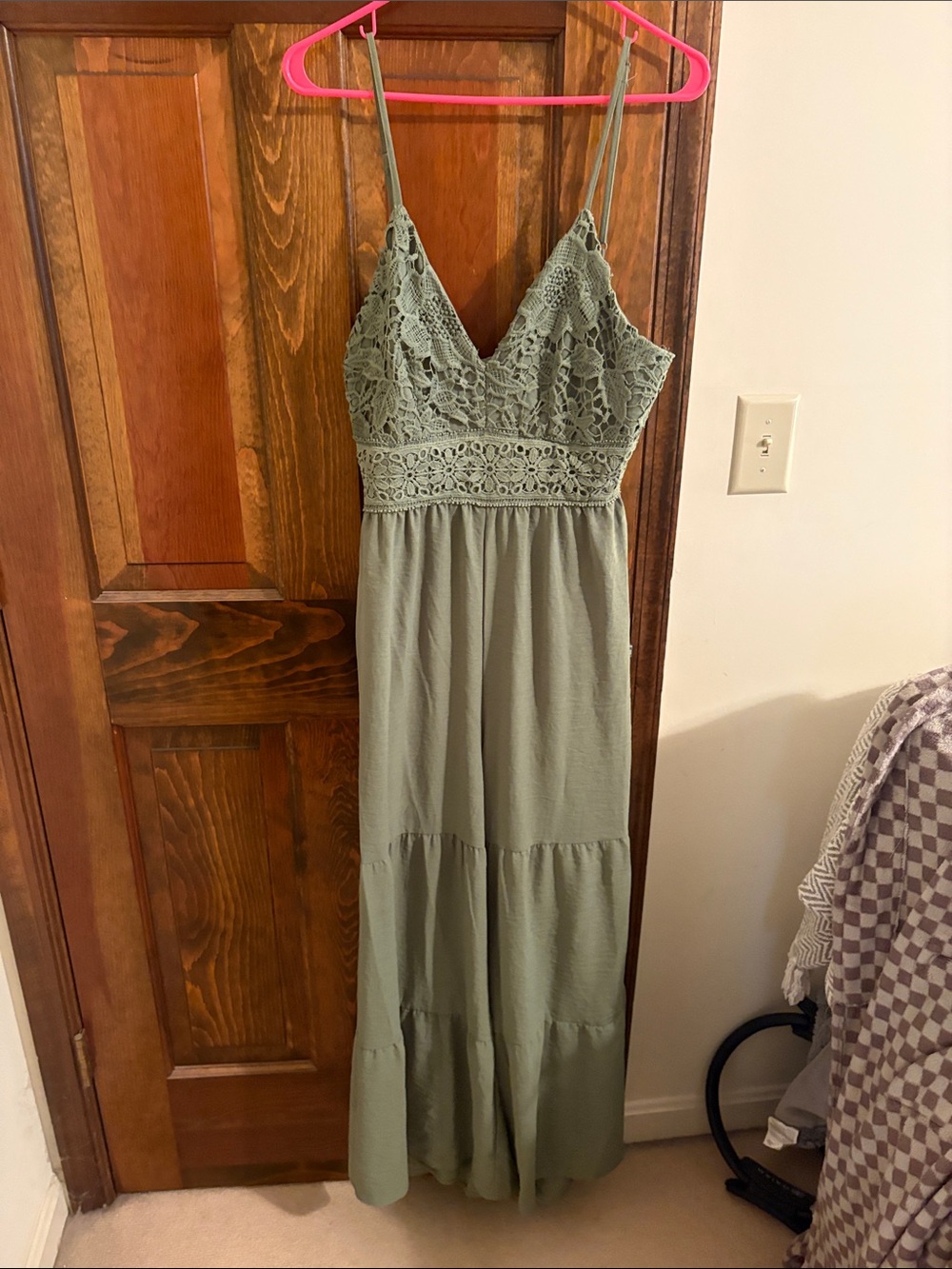 Olive Green Lace Bodice jumpsuit